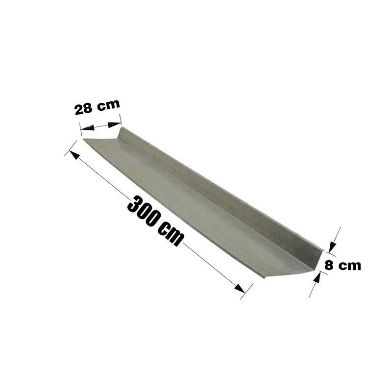 RUFO EXTERNO CORTE 33 3 MT GALVANIZADO