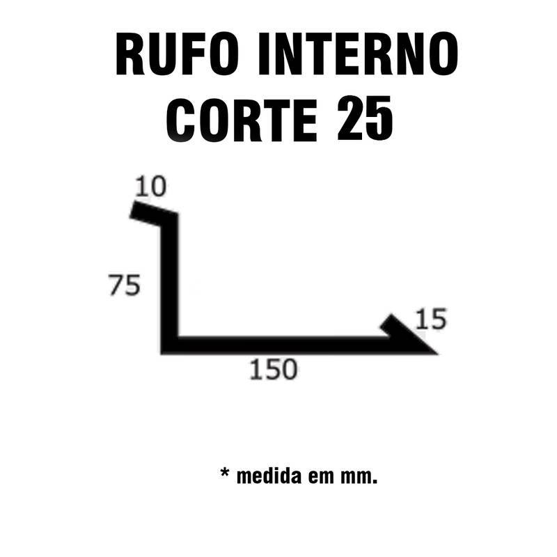 RUFO INTERNO CORTE 25 2 MT GALVANIZADO